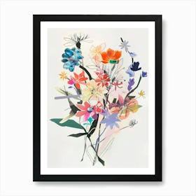 Edelweiss Collage Flower Bouquet Art Print