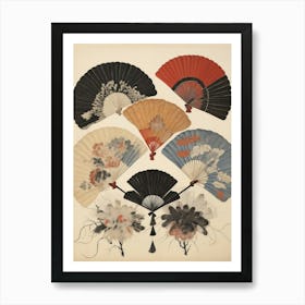 Japanese Fans Sensu Illustration 2 Art Print