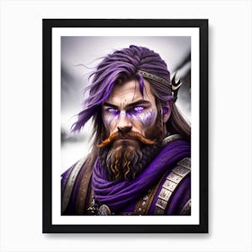 Viking Purple Warrior Art Print