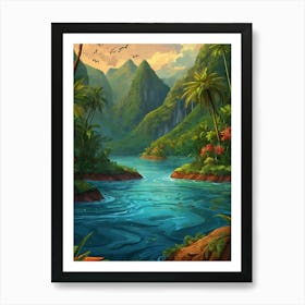 Tropical Landscape Art Print