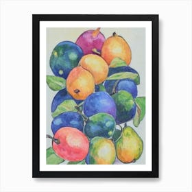 Guava Vintage Sketch Fruit Art Print