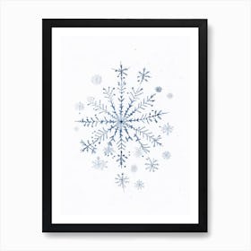 Unique, Snowflakes, Pencil Illustration 1 Art Print