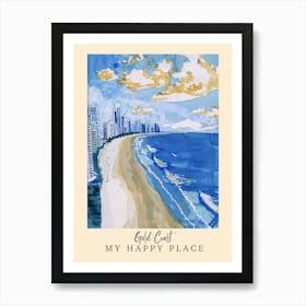 My Happy Place Gold Coast 3 Travel Poster Art Print