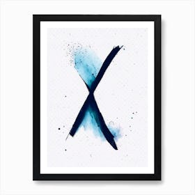 X, Letter, Alphabet Minimalist Watercolour 2 Art Print