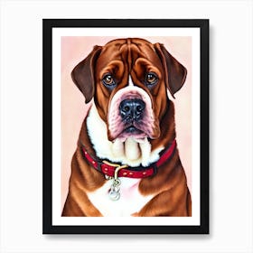 Dogue De Bordeaux 2 Watercolour Dog Art Print