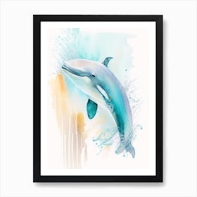 Irrawaddy Dolphin Storybook Watercolour  (2) Art Print