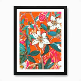 Orange Blossom Forest Art Print