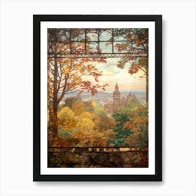 A Window View Of Vienna In The Style Of Art Nouveau 1 Art Print