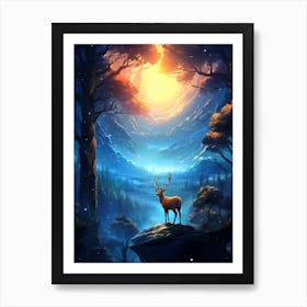 Deer In The Forest Art Print