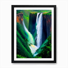 Jog Falls, India Nat Viga Style (1) Art Print