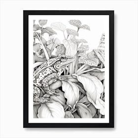 Leopard Frog Botanical 2 Art Print