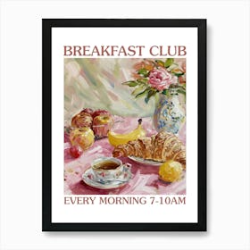 Breakfast Club Bread, Croissants And Fruits 1 Art Print