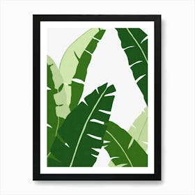 Green tropical leaves 1 Art Print