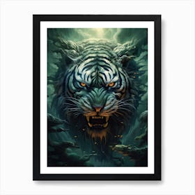 Tiger Art In Surrealism Style 3 Art Print