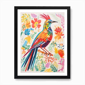 Colourful Bird Painting Roadrunner 2 Art Print