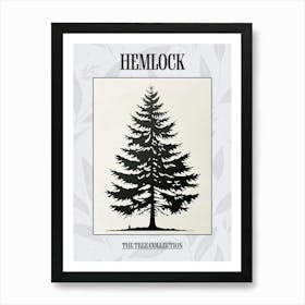 Hemlock Tree Simple Geometric Nature Stencil 1 Poster Art Print