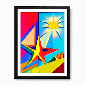 Binary Star Abstract Modern Pop Space Art Print