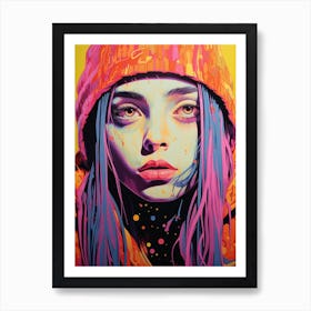 Billie Eilish Abstract Trippy 2 Art Print