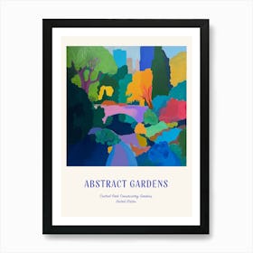 Colourful Gardens Central Park Conservatory Gardens Usa 3 Blue Poster Art Print