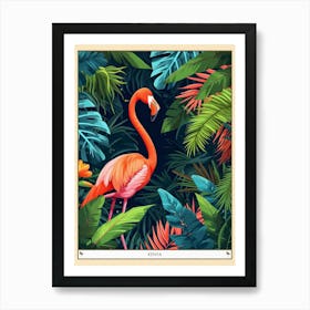Greater Flamingo Kenya Tropical Illustration 6 Poster Art Print