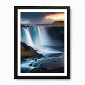 Goðafoss, Iceland Realistic Photograph (2) Art Print