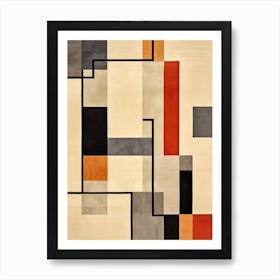 Modernist Matrix; Mid Century Geometric Fusion Art Print