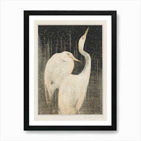 Two Egrets (1878–1905) , Theo Van Hoytema Art Print