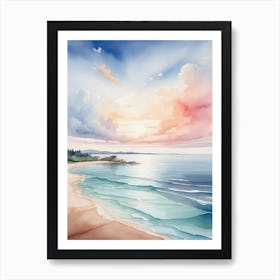 Watercolor Of A Beach Art Print