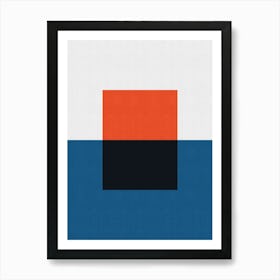 Blue and red geometry 5 Art Print