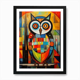 Owl Abstract Pop Art 8 Art Print