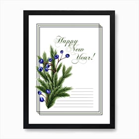 Happy New Year Postcard Art Print