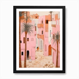 Djerba Tunisia 1 Vintage Pink Travel Illustration Art Print