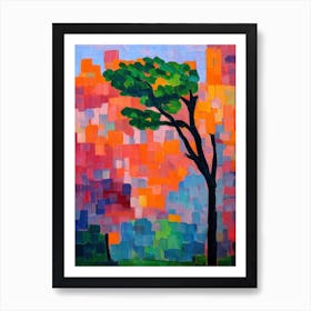 Fringe Tree Tree Cubist Art Print