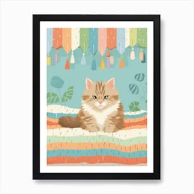 Cat On Crochet Bed 2 Art Print