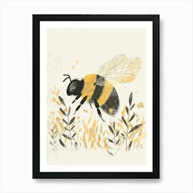 Charming Nursery Kids Animals Bumblebee 1 Art Print