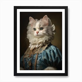 Cat In Medieval Robes Rococo Style  4 Art Print