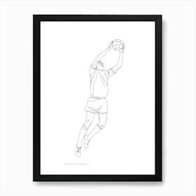 Soccer Player Jumping For The Ball Art Print