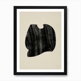 Black Bold Object On Beige 02 Art Print