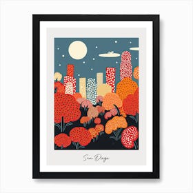 Poster Of San Diego, Illustration In The Style Of Pop Art 3 Art Print