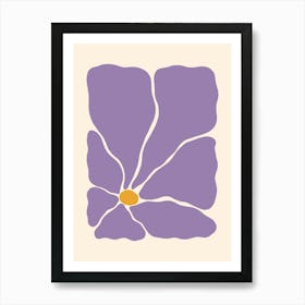 Abstract Flower 03 - Purple Art Print