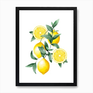 Lemon Watercolor Art Print