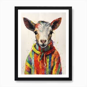 Baby Animal Wearing Sweater Goat 5 Art Print