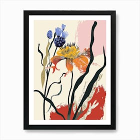 Colourful Flower Illustration Asters 9 Art Print