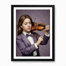 Young Woman Playing Violin Photo Art Print