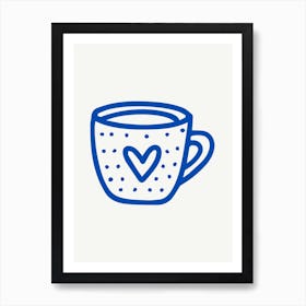 Coffee Cup With Heart Cute Art Print