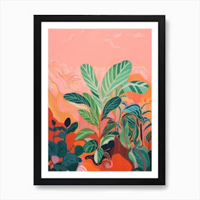 Boho Plant Painting Calathea 2 Art Print