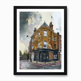 Havering London Borough   Street Watercolour 6 Art Print