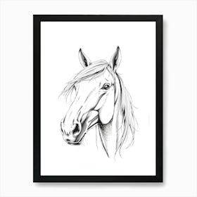 Horse Head Drawing 1 Art Print