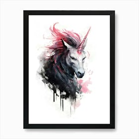 Aesthetic Abstract Watercolor Unicorn Art Print