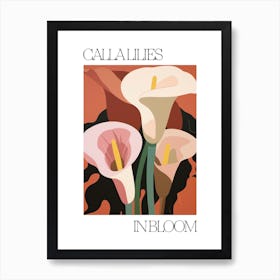 Calla Lilies In Bloom Flowers Bold Illustration 4 Art Print